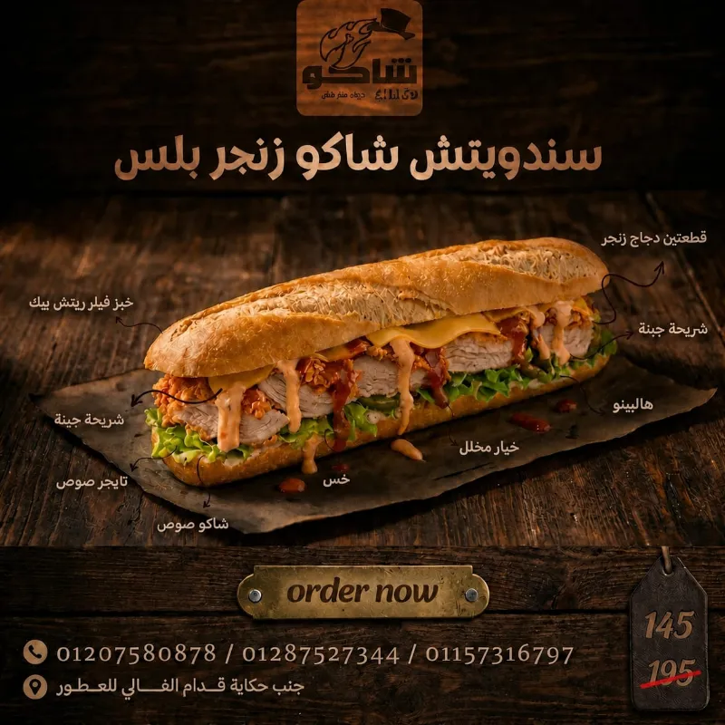 سندويتش شاكو زنجر بلس